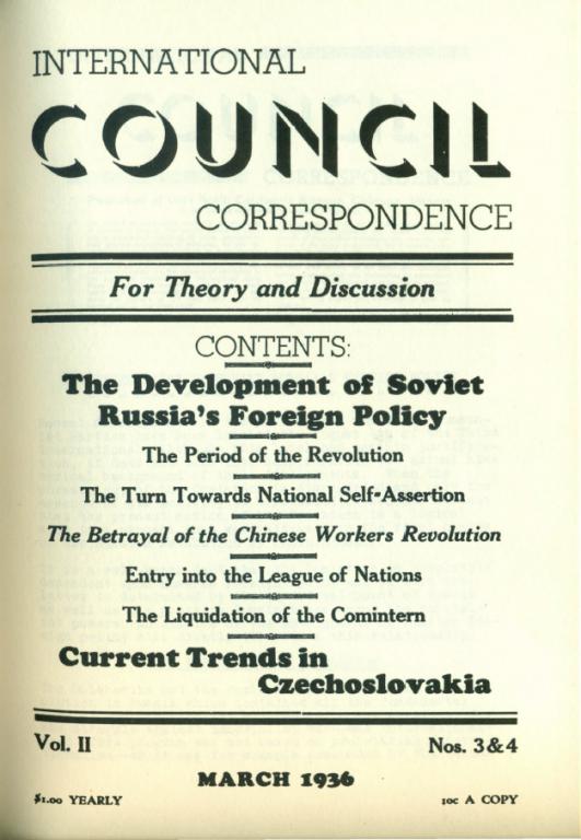 International Council Correspondence Volume 2, Number 34